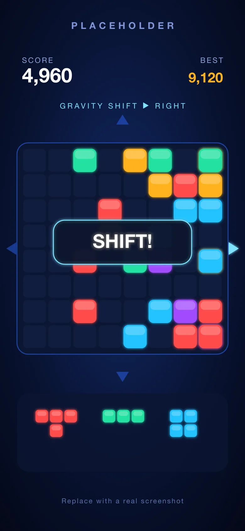 Gravity shifting the whole board to the right